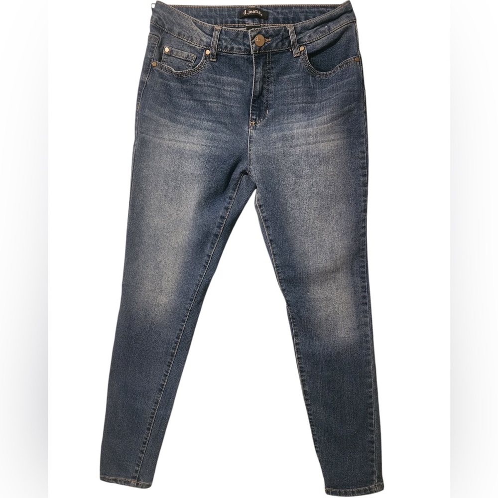 d. jeans Blue Skinny Jeans with Vintage-Inspired Fading